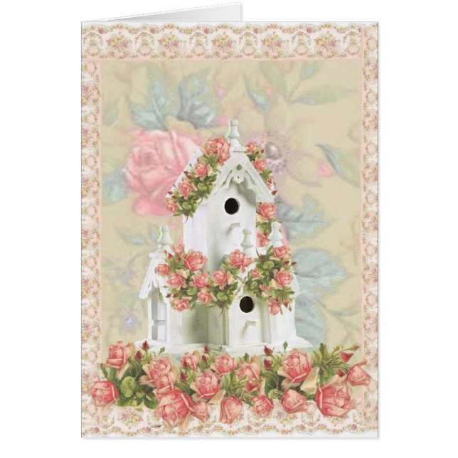 Roze Rose Birdhouse (Voorkant)