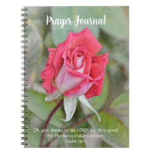 Roze Rose Bloem Geloof Gebed Dagboek Notitieboek
