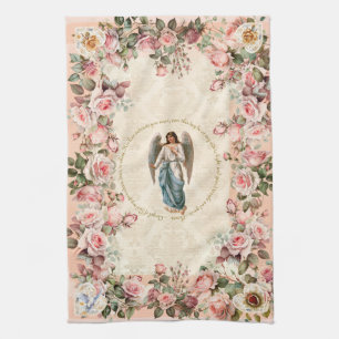  Roze Rose Bloemen Guardian Angel Theedoek