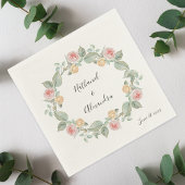 Roze Rose Bloemen Krans Zomer Huwelijk Servetten