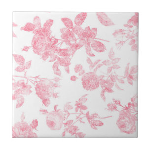 Roze Rose Bloemen Print Backsplash Tegeltje