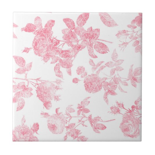 Roze Rose Bloemen Print Backsplash Tegeltje (Voorkant)