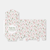 Roze Rose Bloemen Witte Boog Gepersonaliseerde Bru Bedankdoosjes (Uitgevouwen)