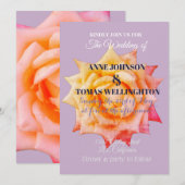 Roze Rose Bloesem Bruiloft Uitnodiging (Voorkant / Achterkant)