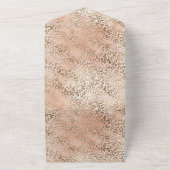 Roze Rose Blush Gold Leopard Animal Print All In One Uitnodiging (Buitenkant)