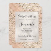 Roze Rose Blush Gold Leopard Animal Print   Kaart (Voorkant / Achterkant)