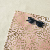Roze Rose Blush Gold Leopard Animal Print       Strandlaken (In situ)