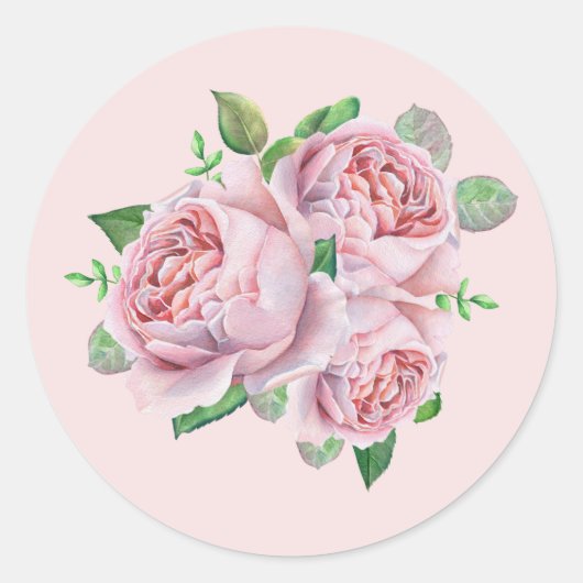 Roze Rose Boeket Bloemen Stickers (Voorkant)