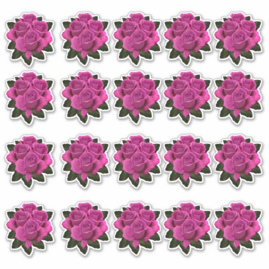 Roze Rose Boeket Meerdere Sticker (Voorkant)