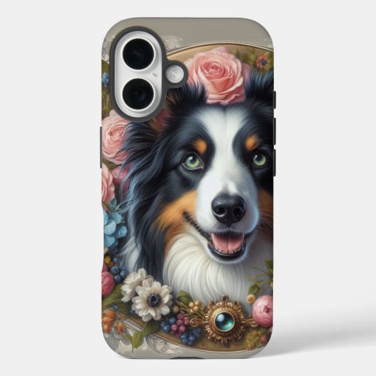 Roze Rose Border Collie iPhone / iPad case (Achterkant)