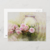Roze Rose Bouquet Briefkaart (Voorkant / Achterkant)