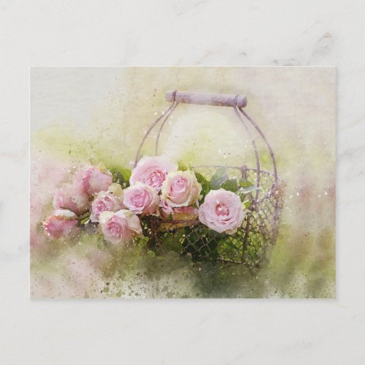 Roze Rose Bouquet Briefkaart (Voorkant)