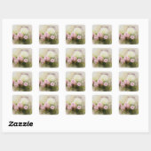 Roze Rose Bouquet Vierkante Sticker (Vel)