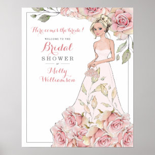 Roze Rose Bride Vrijgezellenfeest Welkomstwoord Po Poster