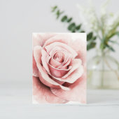 Roze Rose Briefkaart (Staand voorkant)