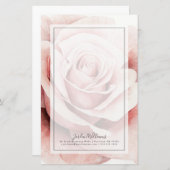 Roze Rose Briefpapier (Voorkant / Achterkant)