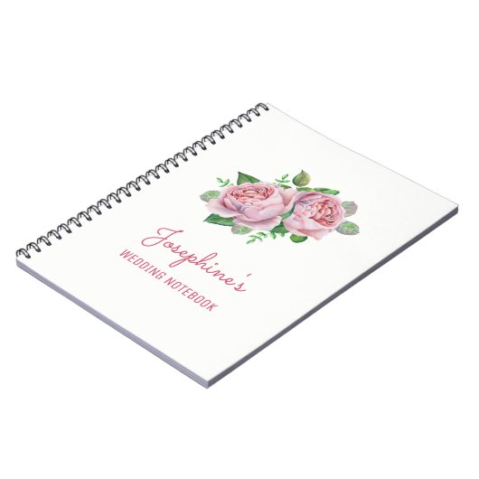 Roze Rose Bruiloft Planning Notitieboek (Linkerzijde)