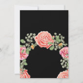 Roze Rose bruiloft thema Kaart (Achterkant)