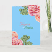 Roze Rose bruiloft thema Kaart (Voorkant)