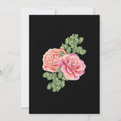 Roze Rose bruiloft thema Kaart (Achterkant)