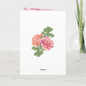 Roze Rose bruiloft thema Kaart (Achterkant)