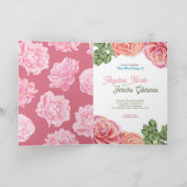 Roze Rose bruiloft thema Kaart (Binnen)