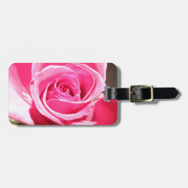 Roze Rose Bud Flower Floral foto Bagagelabel