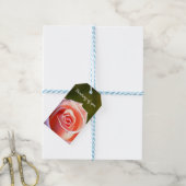 Roze Rose Cadeaulabel (Met Touw)