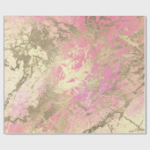 Roze Rose Champaigne Gold Marble Metallic Stroke Cadeaupapier (Vlak)
