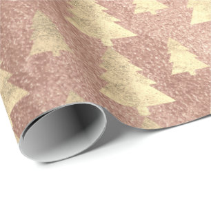 Roze Rose Cottage Gold Blush kerstboomkoper Cadeaupapier