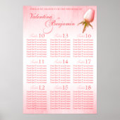 Roze Rose Custom Wedding Table Plan 10-18 Poster (Voorkant)