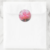 Roze Rose Dank je sticker (Tas)