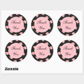 Roze Rose Dank je Stickers (Vel)
