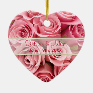 Roze Rose Elegance - Aanpassen Keramisch Ornament