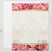 Roze Rose Elegance Briefhoofd Ontwerp (Voorkant / Achterkant)