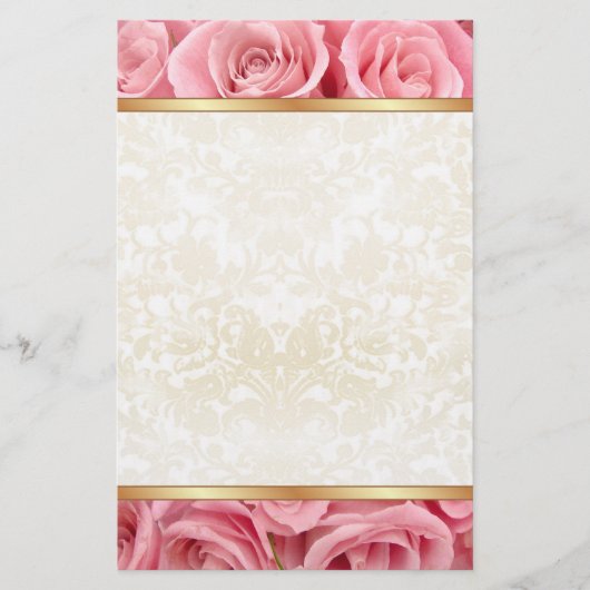Roze Rose Elegance Briefpapier (Voorkant)