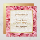 Roze Rose Elegance - Douche Save The Date (Voorkant / Achterkant)