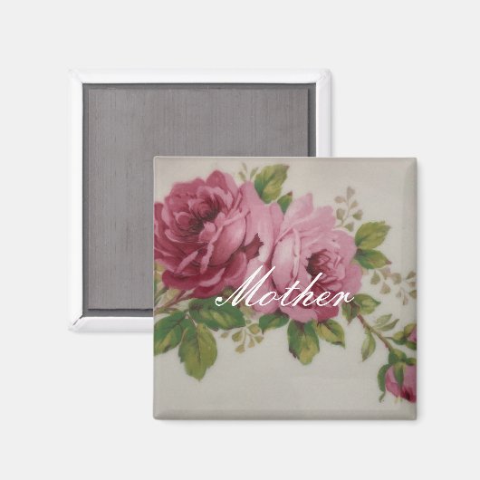 Roze Rose Elegance Magneet (Voorkant / Achterkant)