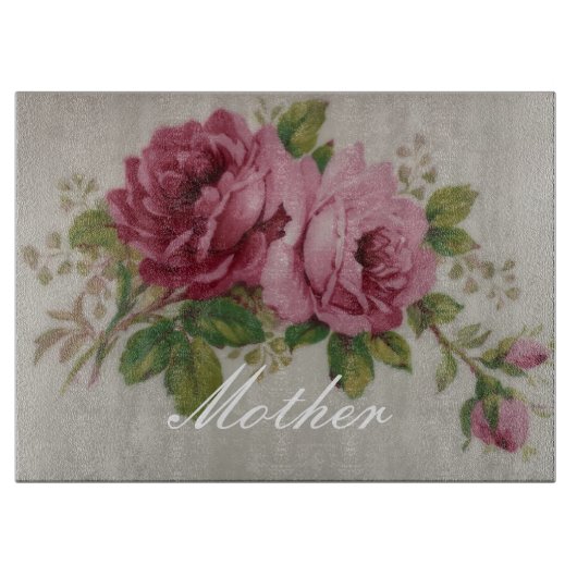 Roze Rose Elegance snijplank (Voorkant)