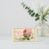  Roze Rose Elegant Bloemen Visitekaartje (Staand voorkant)