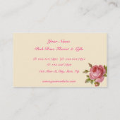  Roze Rose Elegant Bloemen Visitekaartje (Achterkant)