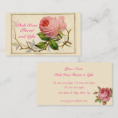  Roze Rose Elegant Bloemen Visitekaartje (Voorkant / Achterkant)