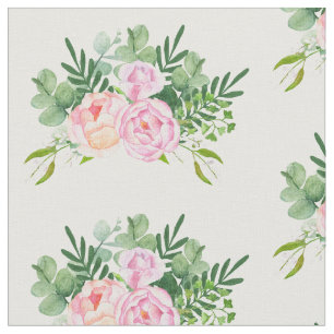 Roze Rose en Eucalyptus Bouquet Stof