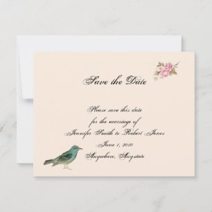 Roze Rose en Robin Bruiloft Save the Date