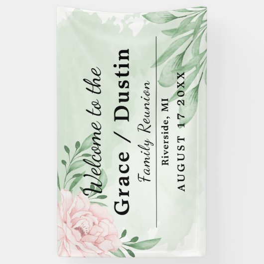 Roze Rose Eucalyptus Foliage Family Reunion Spandoek (Verticaal)