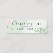 Roze Rose Eucalyptus Foliage Loyalty Punch Card (Voorkant)