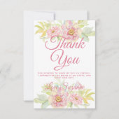 Roze Rose Floral Bedankkaart (Voorkant)