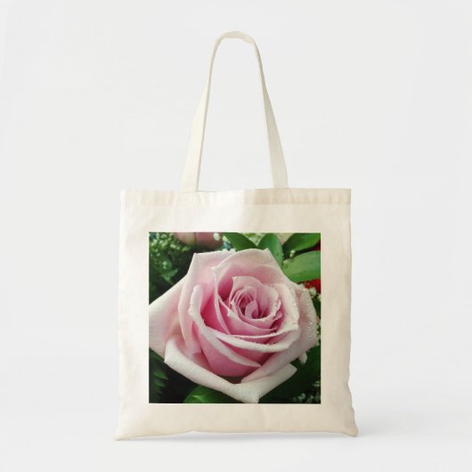 Roze Rose Floral Canvas tas (Voorkant)