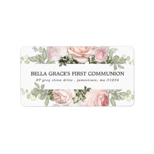 Roze Rose Floral First Community Address Label