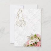 Roze Rose Floral Flowers Save the Date (Achterkant)